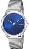 Buy Shop Calvin Klein Minimal Blue Dial Silver Mesh Bracelet Watch for Women - K3M2212N USA Online