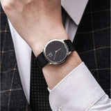 Buy Shop Calvin Klein Minimal Diamonds Black Dial Black Leather Strap Watch for Men - K3M211CS USA Online