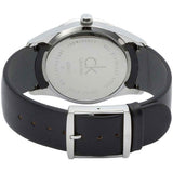 Buy Shop Calvin Klein Minimal Diamonds Black Dial Black Leather Strap Watch for Men - K3M211CS USA Online