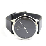 Buy Shop Calvin Klein Minimal Diamonds Black Dial Black Leather Strap Watch for Men - K3M211CS USA Online