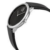 Buy Shop Calvin Klein Minimal Diamonds Black Dial Black Leather Strap Watch for Men - K3M211CS USA Online