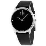 Buy Shop Calvin Klein Minimal Diamonds Black Dial Black Leather Strap Watch for Men - K3M211CS USA Online