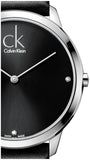 Buy Shop Calvin Klein Minimal Diamonds Black Dial Black Leather Strap Watch for Men - K3M211CS USA Online