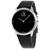 Buy Shop Calvin Klein Minimal Diamonds Black Dial Black Leather Strap Watch for Men - K3M211CS USA Online