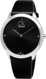Buy Shop Calvin Klein Minimal Diamonds Black Dial Black Leather Strap Watch for Men - K3M211CS USA Online