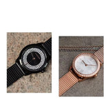 Buy Shop Calvin Klein Minimal Diamonds Black Dial Black Mesh Bracelet Watch for Women - K3M2342R USA Online