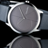 Buy Shop Calvin Klein Minimal Grey Dial Black Leather Strap Watch for Men - K3M221C3 USA Online