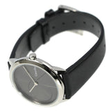 Buy Shop Calvin Klein Minimal Grey Dial Black Leather Strap Watch for Men - K3M221C3 USA Online