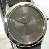 Buy Shop Calvin Klein Minimal Grey Dial Black Leather Strap Watch for Men - K3M221C4 USA Online
