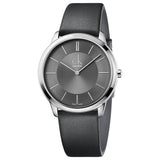 Buy Shop Calvin Klein Minimal Grey Dial Black Leather Strap Watch for Men - K3M221C4 USA Online