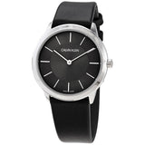 Buy Shop Calvin Klein Minimal Grey Dial Black Leather Strap Watch for Men - K3M221C4 USA Online