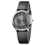 Buy Shop Calvin Klein Minimal Grey Dial Black Leather Strap Watch for Men - K3M221C4 USA Online