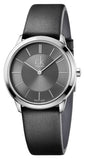 Buy Shop Calvin Klein Minimal Grey Dial Black Leather Strap Watch for Men - K3M221C4 USA Online