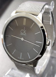 Buy Shop Calvin Klein Minimal Grey Dial Silver Mesh Bracelet Watch for Men - K3M21124 USA Online