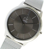 Buy Shop Calvin Klein Minimal Grey Dial Silver Mesh Bracelet Watch for Men - K3M21124 USA Online