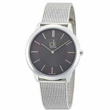 Buy Shop Calvin Klein Minimal Grey Dial Silver Mesh Bracelet Watch for Men - K3M21124 USA Online