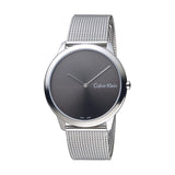 Buy Shop Calvin Klein Minimal Grey Dial Silver Mesh Bracelet Watch for Men - K3M211Y3 USA Online