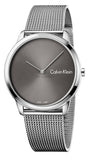 Buy Shop Calvin Klein Minimal Grey Dial Silver Mesh Bracelet Watch for Men - K3M211Y3 USA Online
