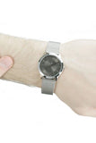 Buy Shop Calvin Klein Minimal Grey Dial Silver Mesh Bracelet Watch for Men - K3M22124 USA Online