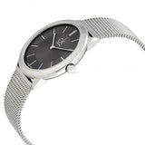 Buy Shop Calvin Klein Minimal Grey Dial Silver Mesh Bracelet Watch for Men - K3M22124 USA Online