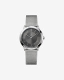 Buy Shop Calvin Klein Minimal Grey Dial Silver Mesh Bracelet Watch for Men - K3M22124 USA Online