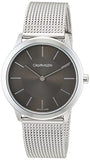 Buy Shop Calvin Klein Minimal Grey Dial Silver Mesh Bracelet Watch for Men - K3M22124 USA Online
