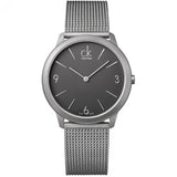 Buy Shop Calvin Klein Minimal Grey Dial Silver Mesh Bracelet Watch for Men - K3M51154 USA Online