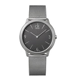Buy Shop Calvin Klein Minimal Grey Dial Silver Mesh Bracelet Watch for Men - K3M51154 USA Online