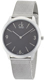Buy Shop Calvin Klein Minimal Grey Dial Silver Mesh Bracelet Watch for Men - K3M51154 USA Online