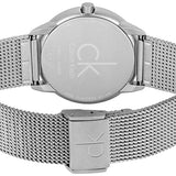 Buy Shop Calvin Klein Minimal Grey Dial Silver Mesh Bracelet Watch for Men - K3M52154 USA Online