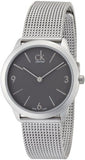 Buy Shop Calvin Klein Minimal Grey Dial Silver Mesh Bracelet Watch for Men - K3M52154 USA Online