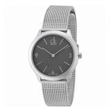 Buy Shop Calvin Klein Minimal Grey Dial Silver Mesh Bracelet Watch for Men - K3M52154 USA Online