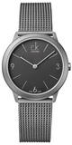 Buy Shop Calvin Klein Minimal Grey Dial Silver Mesh Bracelet Watch for Men - K3M52154 USA Online
