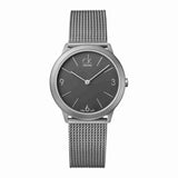 Buy Shop Calvin Klein Minimal Grey Dial Silver Mesh Bracelet Watch for Men - K3M52154 USA Online