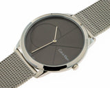 Buy Shop Calvin Klein Minimal Grey Dial Silver Mesh Bracelet Watch for Women - K3M2212X USA Online