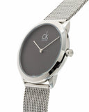 Buy Shop Calvin Klein Minimal Grey Dial Silver Mesh Bracelet Watch for Women - K3M2212X USA Online