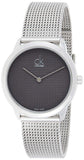 Buy Shop Calvin Klein Minimal Grey Dial Silver Mesh Bracelet Watch for Women - K3M2212X USA Online