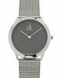Buy Shop Calvin Klein Minimal Grey Dial Silver Mesh Bracelet Watch for Women - K3M2212X USA Online