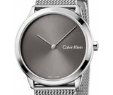 Buy Shop Calvin Klein Minimal Grey Dial Silver Mesh Bracelet Watch for Women - K3M221Y3 USA Online
