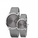 Buy Shop Calvin Klein Minimal Grey Dial Silver Mesh Bracelet Watch for Women - K3M221Y3 USA Online