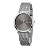 Buy Shop Calvin Klein Minimal Grey Dial Silver Mesh Bracelet Watch for Women - K3M221Y3 USA Online