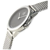Buy Shop Calvin Klein Minimal Grey Dial Silver Mesh Bracelet Watch for Women - K3M2312X USA Online