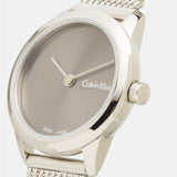 Buy Shop Calvin Klein Minimal Grey Dial Silver Mesh Bracelet Watch for Women - K3M231Y3 USA Online
