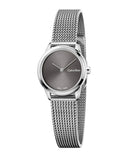 Buy Shop Calvin Klein Minimal Grey Dial Silver Mesh Bracelet Watch for Women - K3M231Y3 USA Online