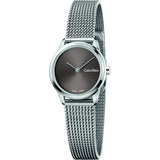 Buy Shop Calvin Klein Minimal Grey Dial Silver Mesh Bracelet Watch for Women - K3M231Y3 USA Online