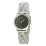 Buy Shop Calvin Klein Minimal Grey Dial Silver Mesh Bracelet Watch for Women - K3M53154 USA Online
