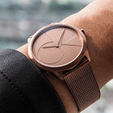 Buy Shop Calvin Klein Minimal Quartz Pink Gold Dial Pink Gold Mesh Bracelet Watch for Men - K3M11TFK USA Online