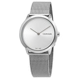 Buy Shop Calvin Klein Minimal SIlver Dial Silver Mesh Bracelet Watch for Women - K3M221Y6 USA Online