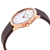 Buy Shop Calvin Klein Minimal White Dial Brown Leather Strap Watch for Women - K3M226G6 USA Online