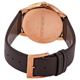 Buy Shop Calvin Klein Minimal White Dial Brown Leather Strap Watch for Men - K3M216G6 USA Online